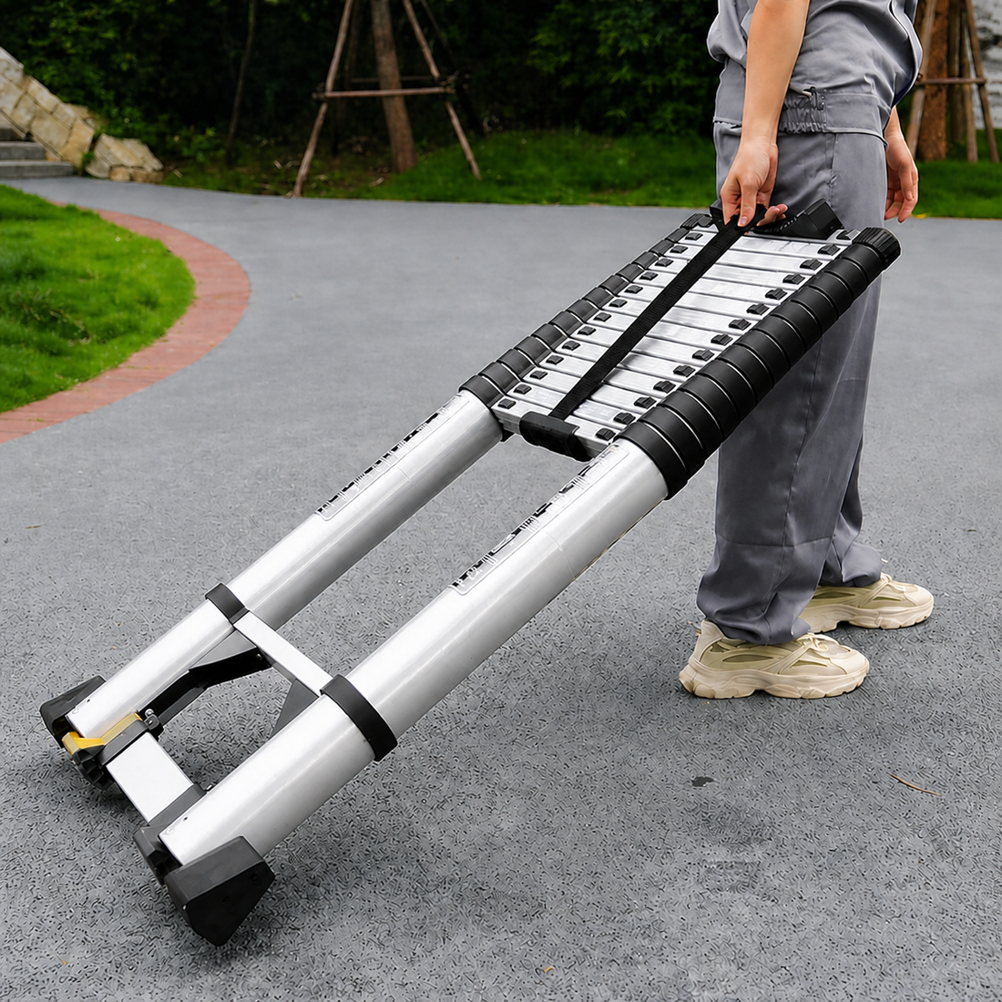 MaxiWide Échelle Télescopique 8 m, Aluminium pour professionnel, extensible, MaxiEchelle
