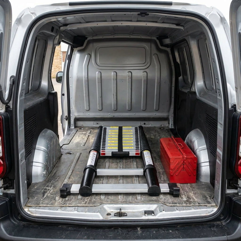 MaxiFlex, échelle télescopique 4,4 m pour professionnel, barre stabilisante, MaxiEchelle