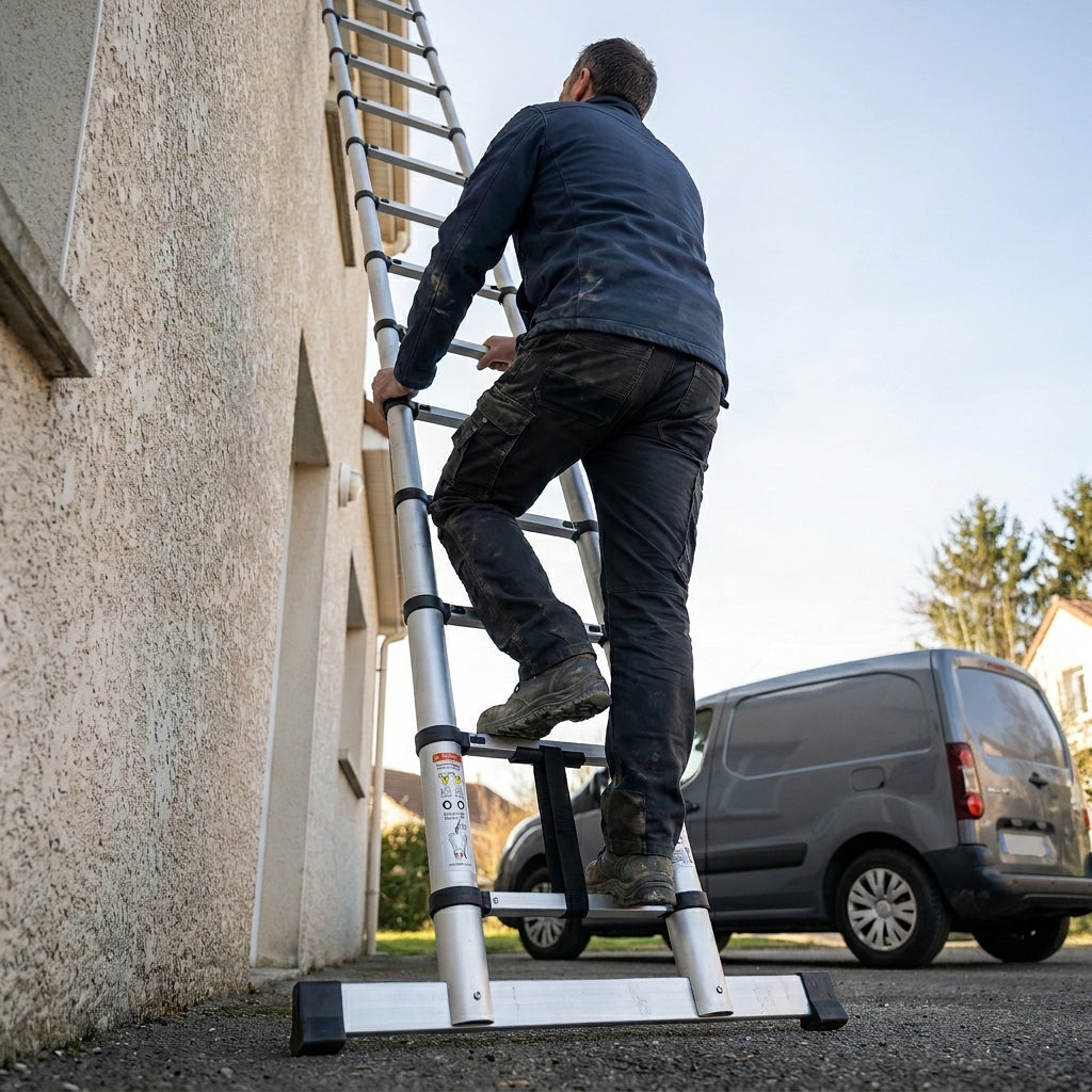 Maxicompact Echelle Telescopique 4,4 m Aluminium compact, pour professionnel, Maxi Echelle