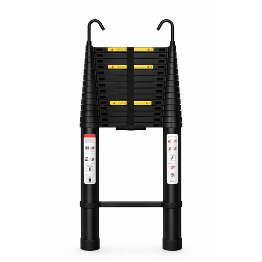 MaxiPro Noire Echelle Telescopique 3,8m, extensible, comptact, pour professionnel 150kg MaxiEchelle