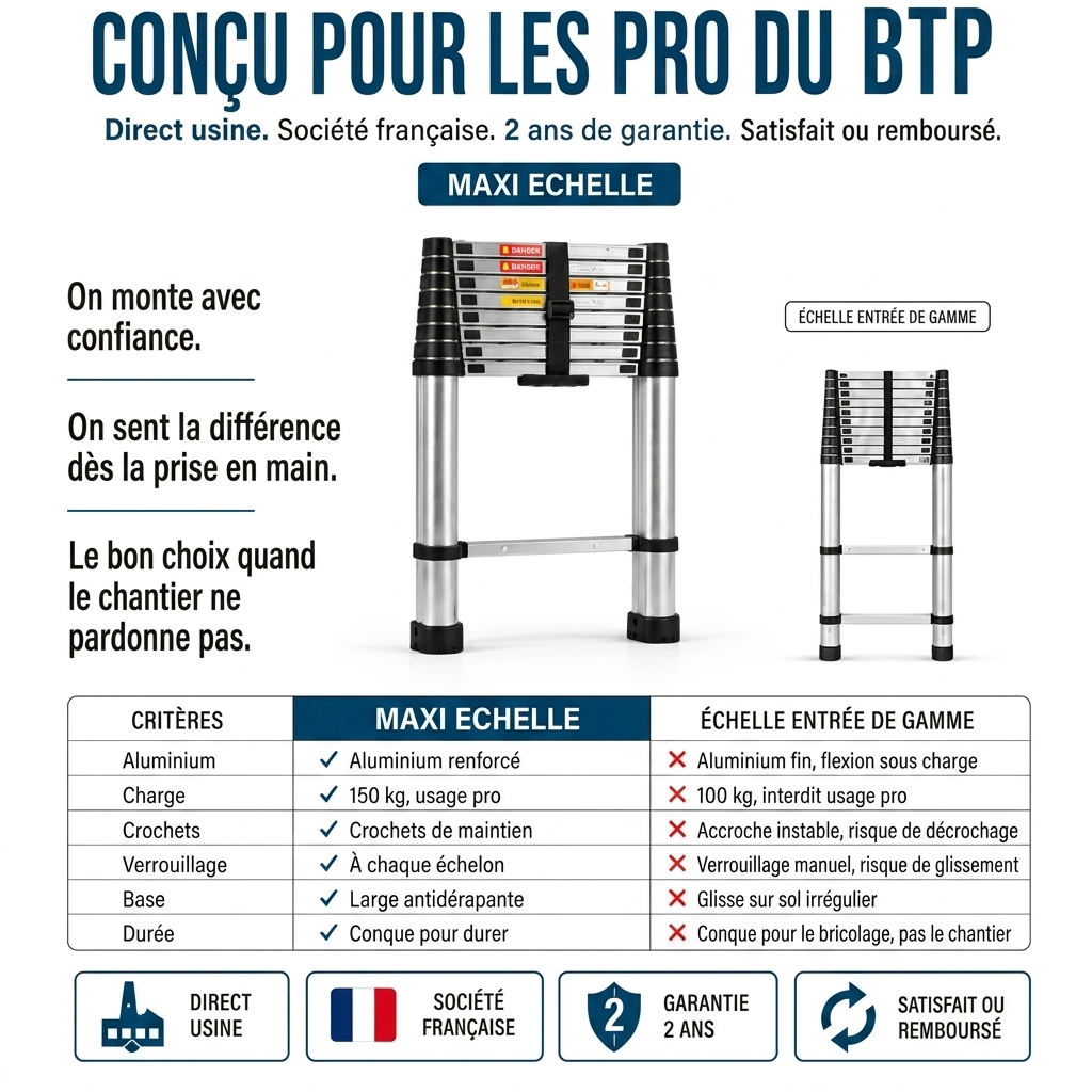 MaxiSky, Echelle Télescopique 6,2 m, extensible